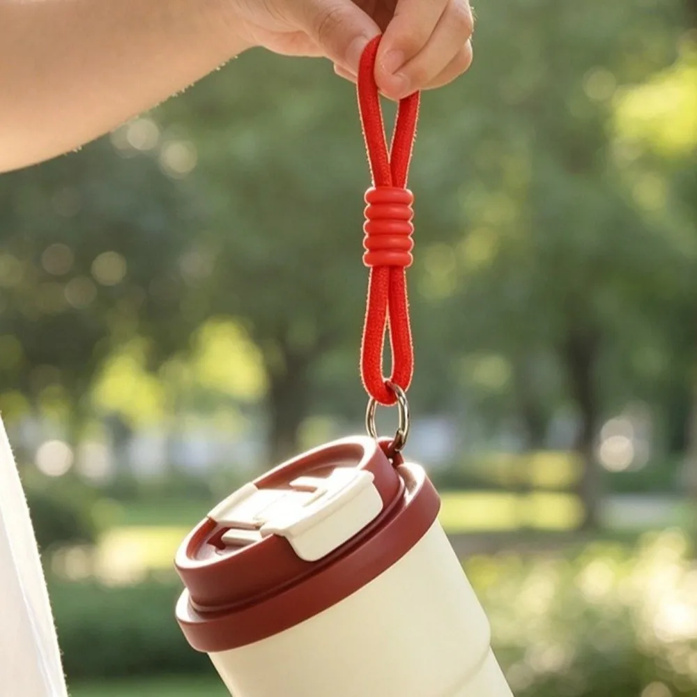 400ml Thermal Water Bottle Gradient Color Stainless Steel Portable Insulated Cup Large Caliber with Handle