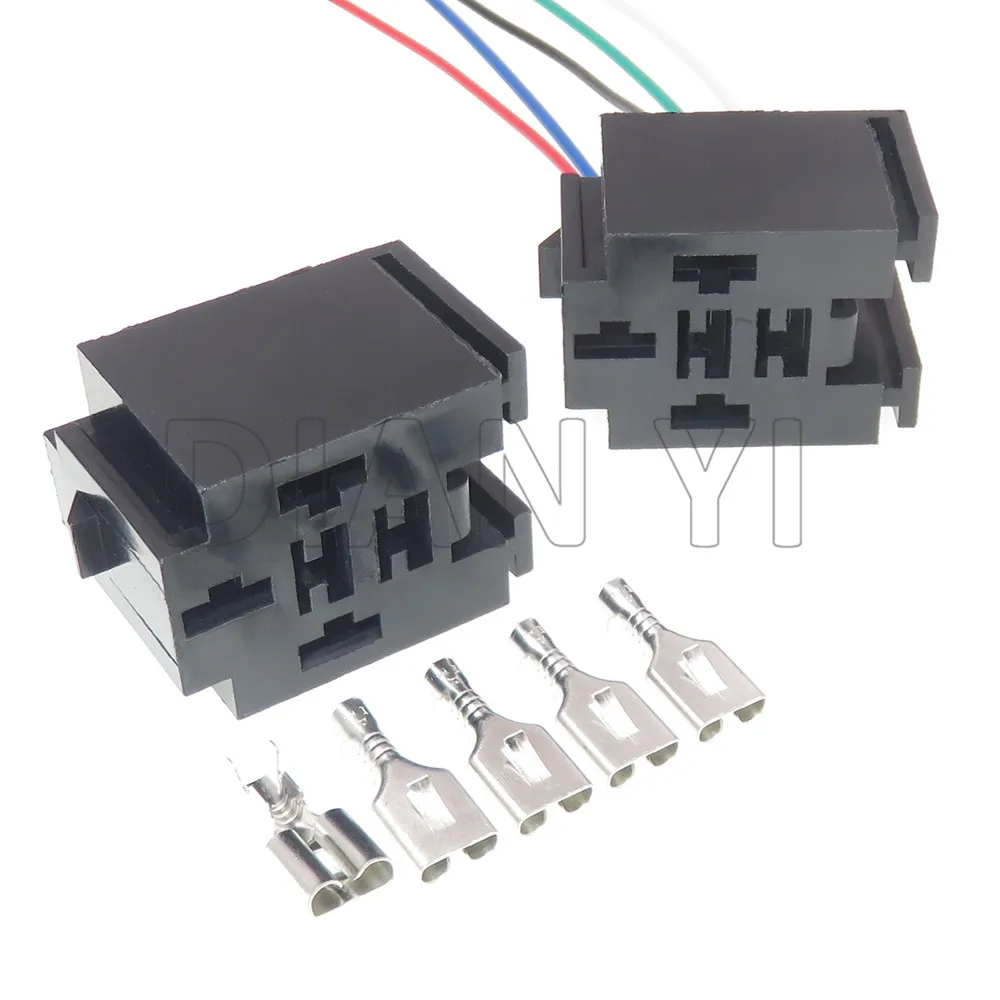1 Set 5 Way 6.3 Series Auto Relay Wire Socket Car Unsealed Electrical Plug AC Assembly Automotive Modification Parts