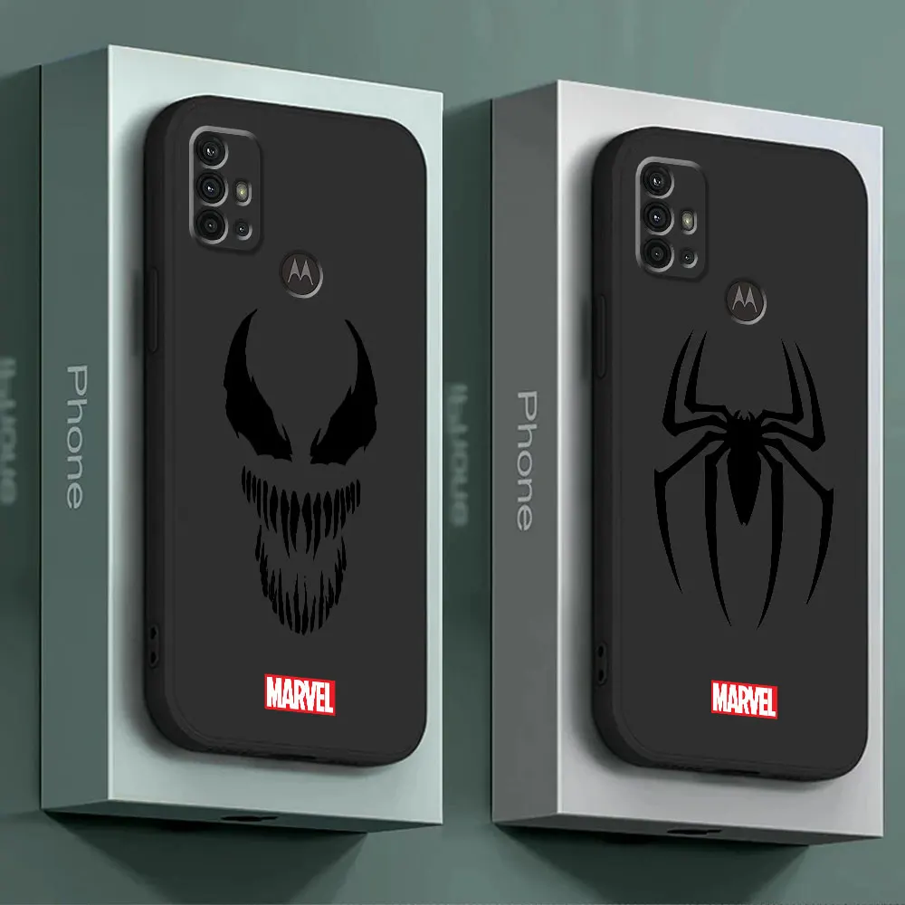 Marvel Avengers Hero Logo Phone Case for Motorola Moto G71 G72 G60 G51 G22 G30 G32 G31 G52 G53 G73 G60s G50 Black Soft Cover