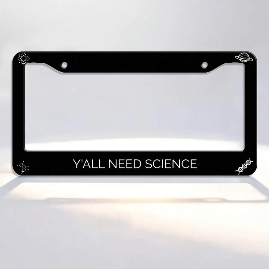 1 Elegant And Sturdy Car License Plate Frame, Made Of Waterproof Metal Material, Easy To Maintain, Perfect For Friends And