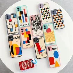 Bauhaus Exhibition Phone Case For IPhone 14 11 12 13 Mini Pro Max 8 7 Plus X XR XS MAX Translucent Matte Cover