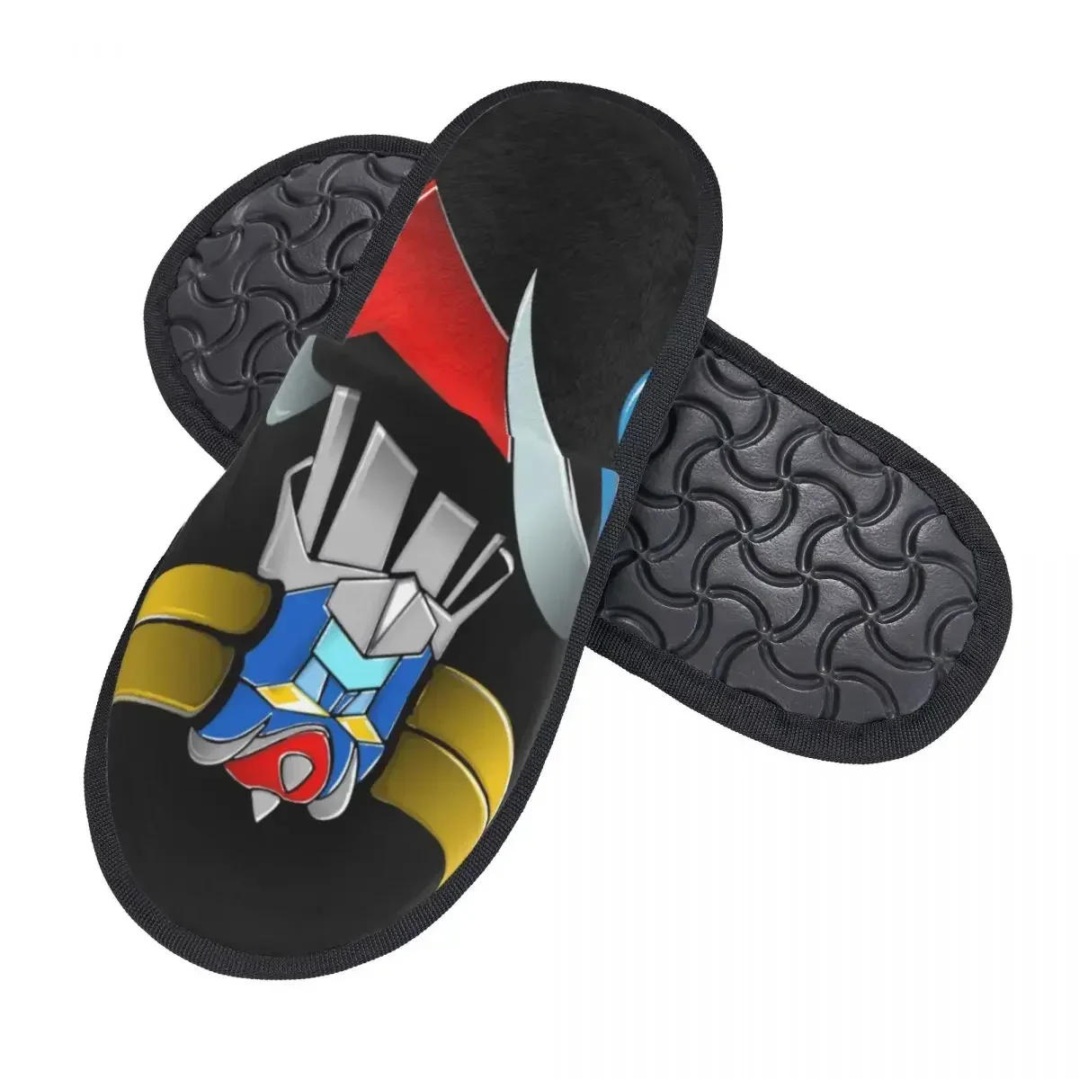 Custom Women Goldorak Grendizer House Slippers Soft Warm UFO Robot Goldrake Memory Foam Fluffy Slipper Indoor Outdoor Shoes