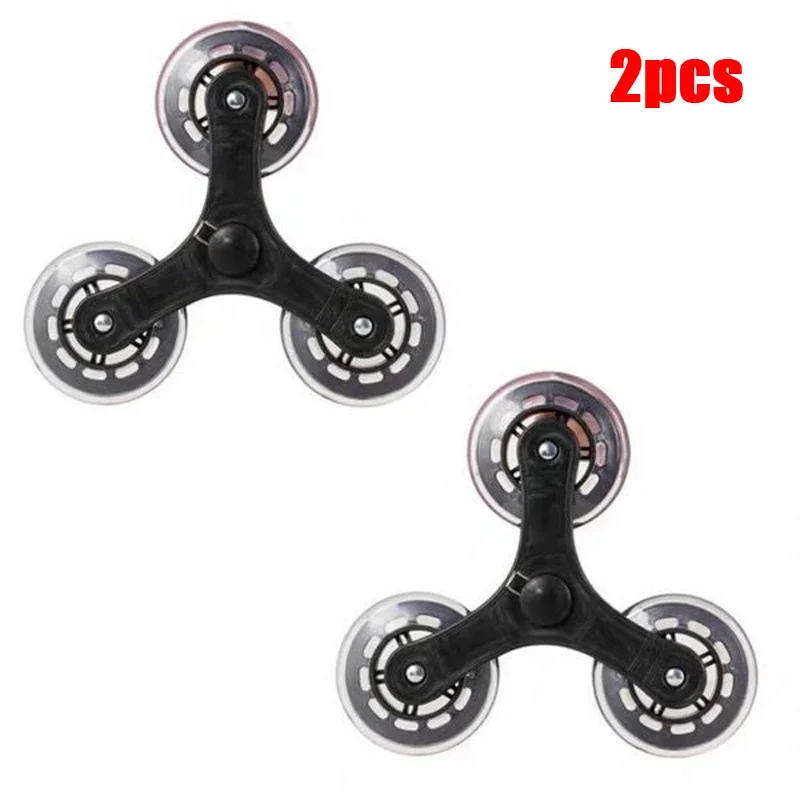 2Pcs Trolley Vegetable Wheels Luggage Car Hand-pulling Car Cloth Bag Cart Small Trailer Pull Pole Cart Shopping  Wheels