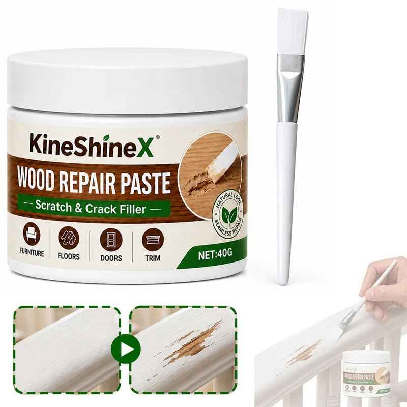 Wood Scratch Repair Paste Furniture Floor Touch‑Up Cream for Wooden Cabinet Table 40g Filler Paste for Cracks Restoration
