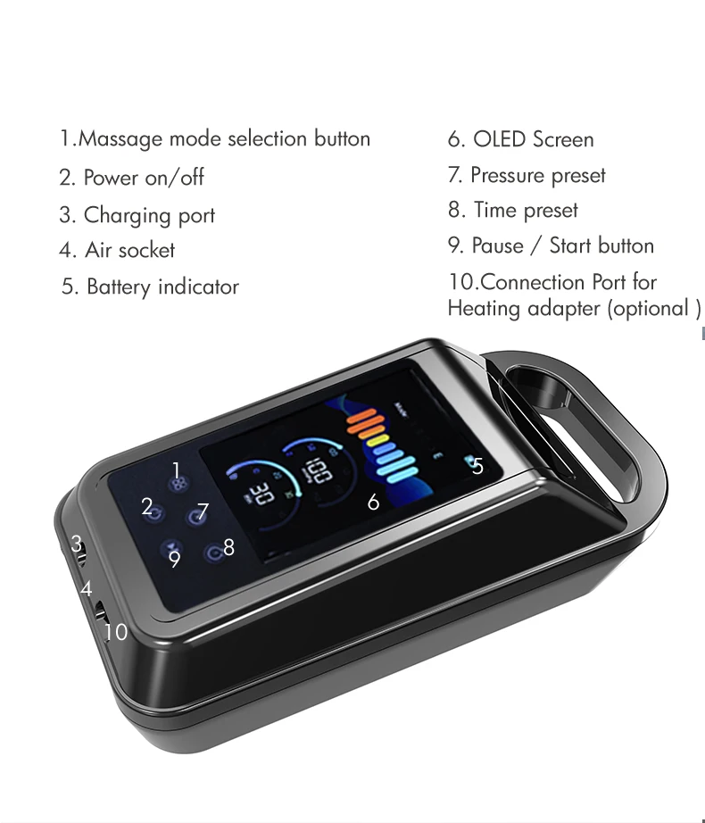 5000mah Calore Freddo Sport Compressione Terapia Macchina Stivali Stivali di recupero dell'aria Sistema di terapia Stivali di compressione dell'aria delle gambe Recupero