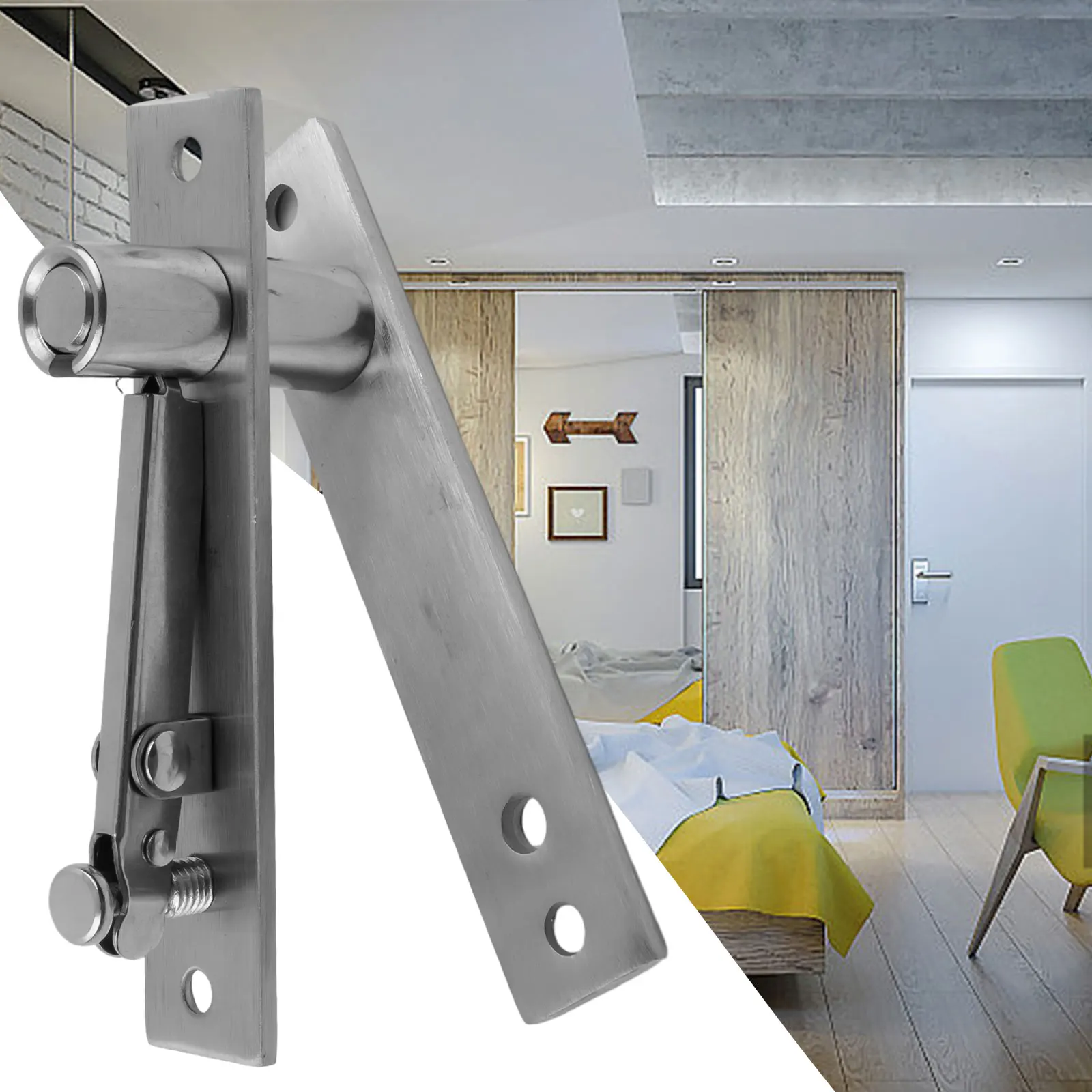 

Practical Pivot Hinge Kit Door Hinges 2 Pcs 360 Degree Accessory DIY Doors For Wood Replacement Stainless Steel