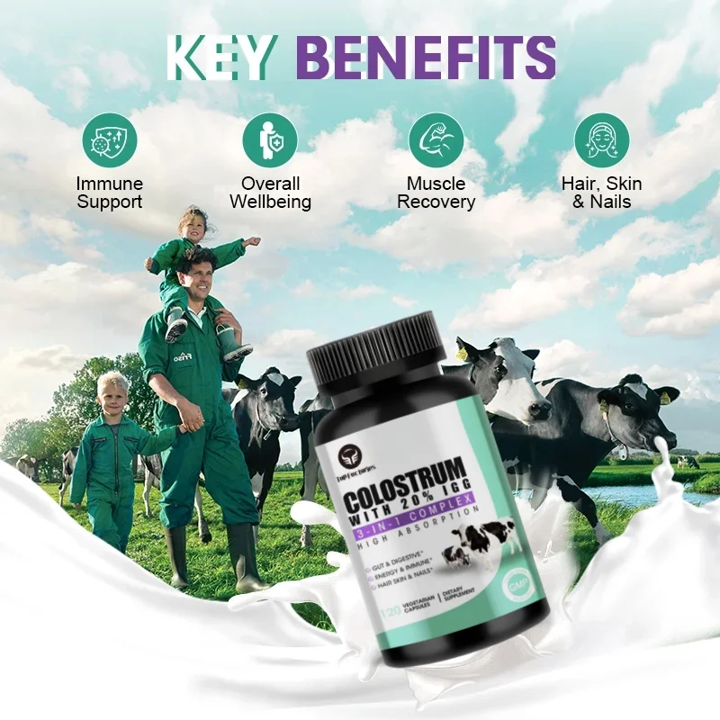 Highly Concentrated 20% Igg Pure Bovine Colostrum Powder Supplement for Gut Immune Support and Muscle Recovery