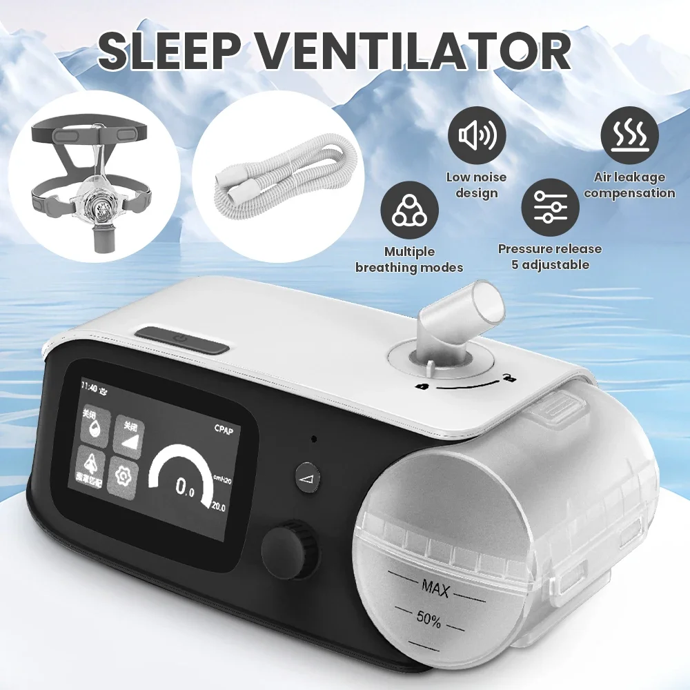 Portable Auto CPAP Machine for Home Use Electric Sleep Apnea Breathing Monitor APAP Ventilator for Better Sleeping