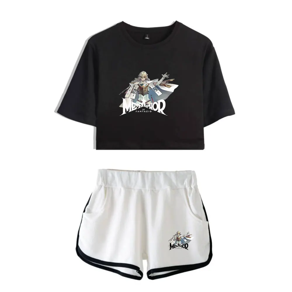 Hot Game Metaphor ReFantazio Louis Guiabern Merch Tops Two Piece Set Shorts+Lovely TShirt Harajuku Streetwear Girl Sets