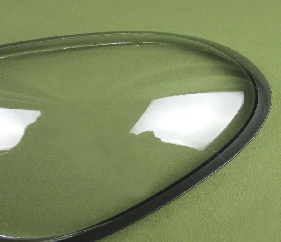 For Porsche Cayman Boxster 981 Headlight Transparent Lampshade Headlamp Cover Shell Headlights Lens Plexiglass Silver Grey Edge