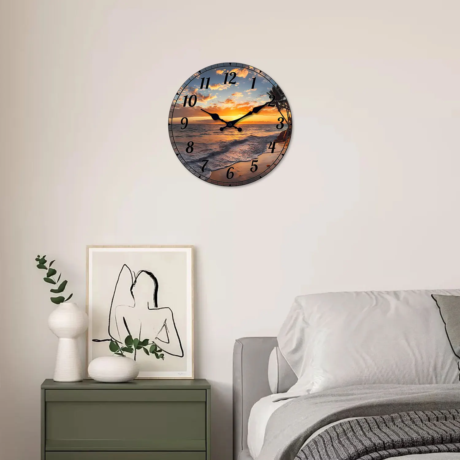 [10-14inch] 1 Wooden Patterned Wall Clock, Silent Running Timekeeping Clock, Suitable for Living Room, Bedroom, Kitchen, Hallway, Outdoor, Office Decoration | Suitable as a Gift for Friends, Valentine's Day, Easter, and Mother's Day.