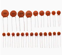 100pcsCeramic capacitors 50V 1pF ~ 100nF 0.1uF 104 4.7PF 10PF 22PF  47PF 100PF 101 220PF 10NF 330PF 470PF 1NF 103 47NF ibuw