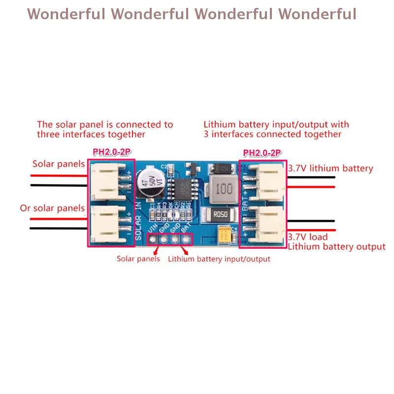 

CN3791 Adjustable Solar Panel Charging Board 3.7V 18650 Lithium Battery 6V/9V/12V PMW Protection