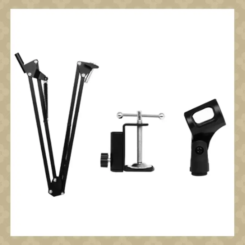 

ABST Adjustable Desktop Microphone Stand Folding Arm Mic Mount 180° Extendable Bracket