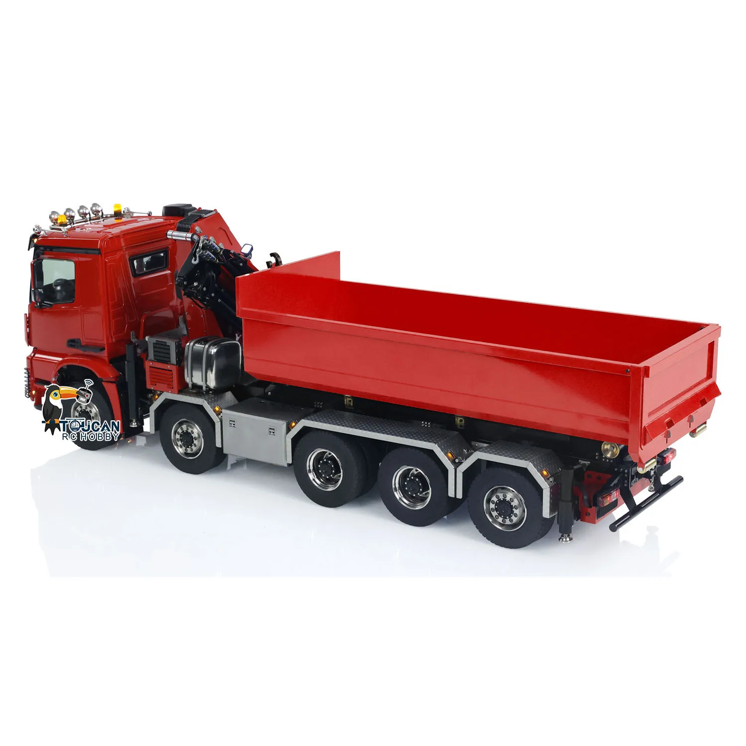 1/14 RC رافعة هيدروليكية شاحنة قلابة 10x10 كامل شاحنة قلابة سيارة المحور الخلفي رفع #2