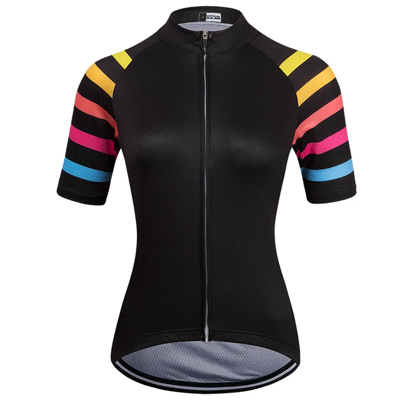 

Women's Short Sleeve Cycling Jacket, MTB Sweater, Road Top, Bike Sport Clothes, Downhill Jersey, Breathable Black Shirt