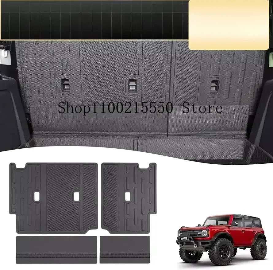 Rear Seat Back Cover Backrest Protector for 4 Door Ford Bronco Split Dog Seat Liner Cargo Mats with  Interior Accessories