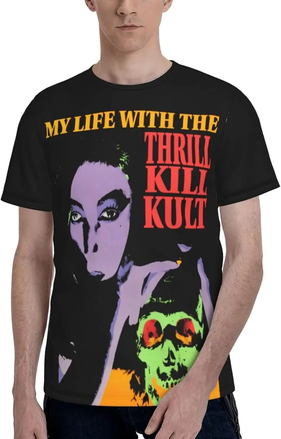 My Life with The Thrill Kill Kult T Shirt Men\'s Fashion Tee Summer Round Neck Short Sleeves Tops Oversized T Shirt Men Clothing