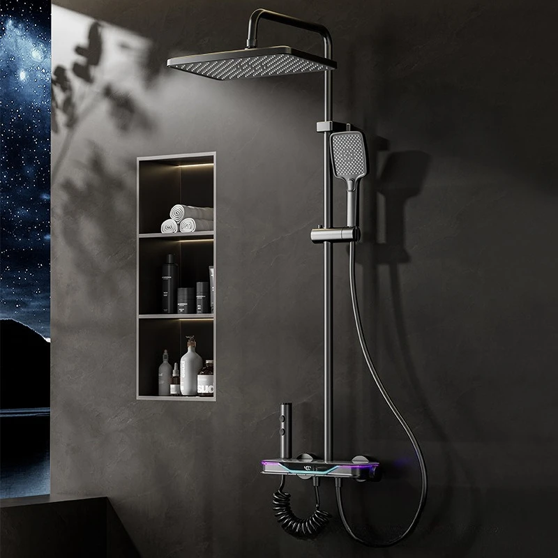 Bathroom Digital Display Shower Trim System Wall-mounted Constant Temperature Shower Faucets Durable Bathroom Accessories