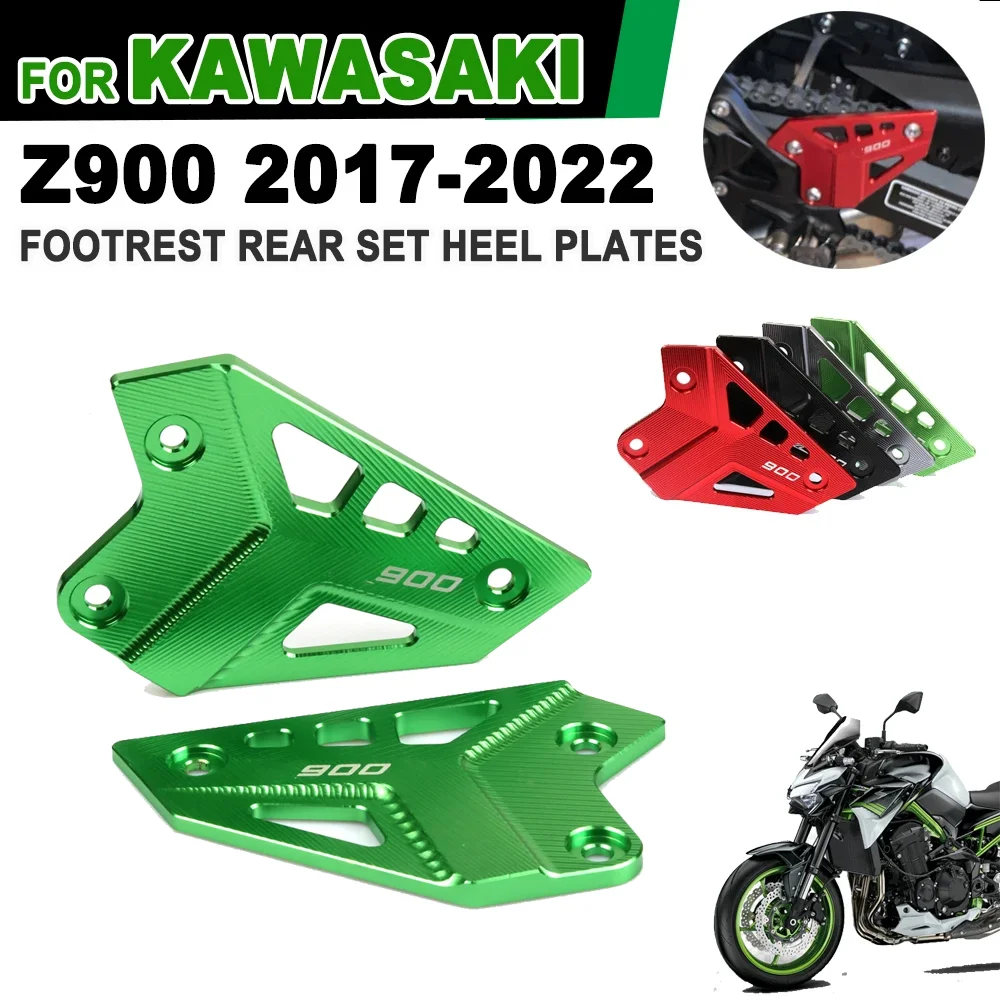 

For Kawasaki Z900 Z 900 2017 2018 2019 - 2021 2022 Motorcycle Accessories FootPeg Footrest Rear set Heel Plates Guard Protector