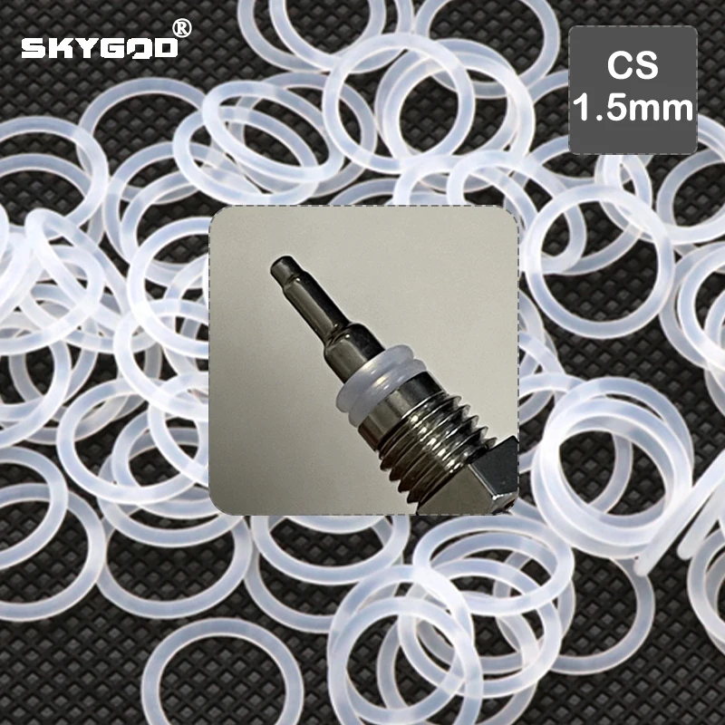 

10/50Pcs VMQ White Silicone O Ring CS 1.5mm OD 5mm ~ 80mm Food Grade Silicon Sealing Washer Waterproof Insulated Gasket Rings