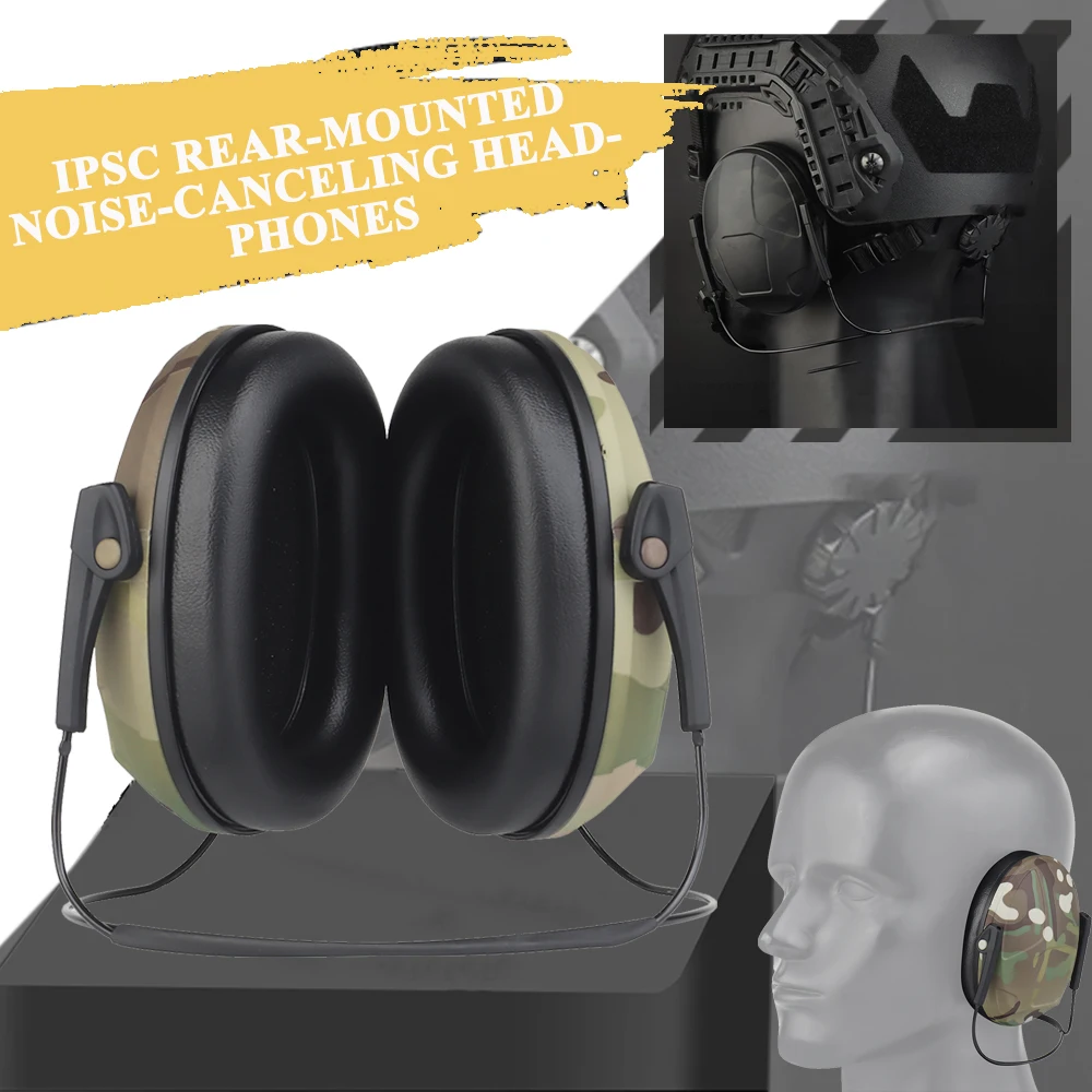 Tactical Airsoft IPSC Earmuffs Rear-Mounted Noise-Canceling Noise-Eliminating Headphones To Protect Hearing Earmuffs for Hunting