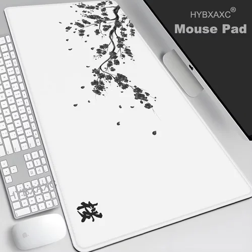 Alfombrilla de ratón japonesa Sakura, alfombrilla de escritorio para juegos de ordenador portátil, color gris, alfombrilla de ratón Sakura, animación, teclado para juegos de oficina, escritorio de ordenador
