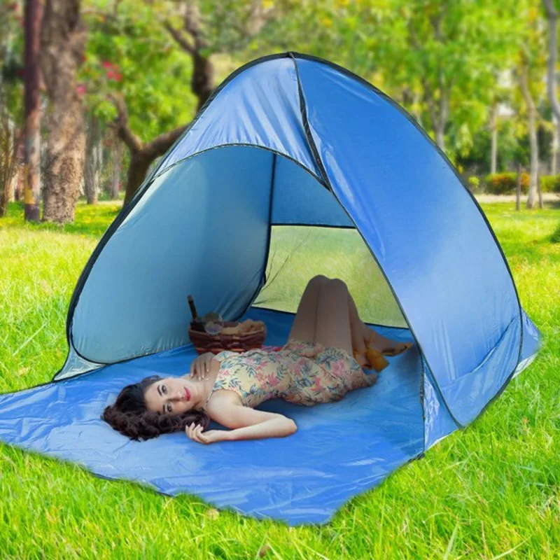 

Pop Up Sunshade UV Protection Automatic Waterproof Tent 2/3 Person With Mesh Window Storage Bag Suitable For Outdoor Beach