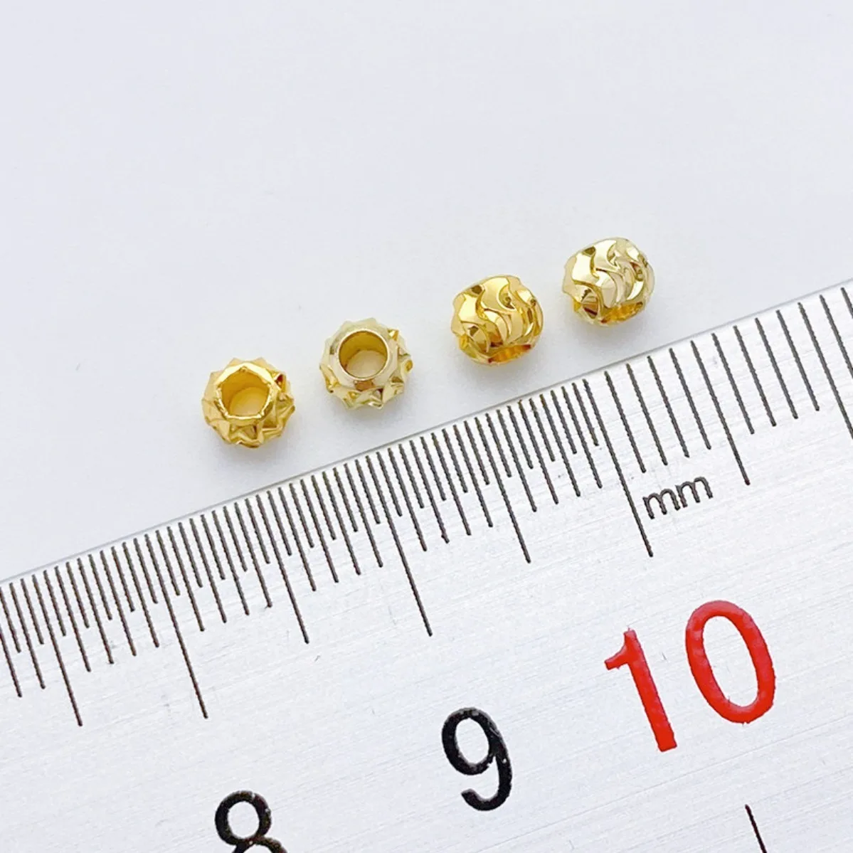 14K Gold Plated Color Retention S Pattern Watermelon Spacer Loose Beads DIY Bracelet Necklace Jewelry Findings
