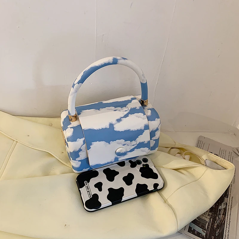 Designer Printed Landscape Women\'s Shoulder Bag Brand Handbag Mini Pillow Tao Tao Bag Luxury Leather Crossbody Bag Female Purse