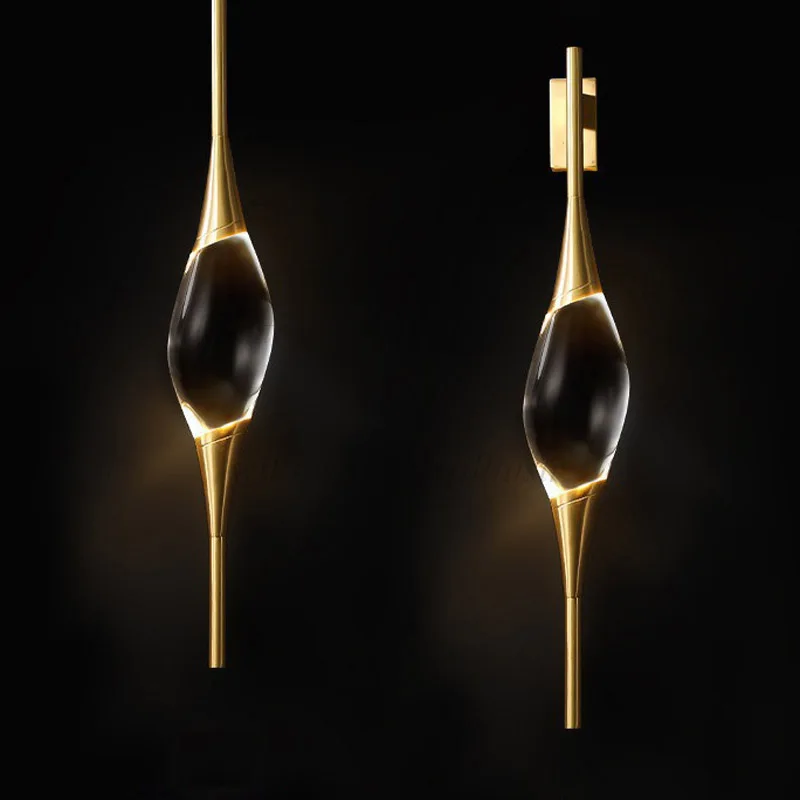 K9 كريستال الجدار الخفيفة الفاخرة النحاس مصباح الطعام المعيشة غرفة نوم فندق مقهى بار 5 واط الدافئة الأبيض LED الشمعدان #2