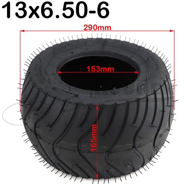 

13x6.50-6 Tubeless Rear Tire, Suitable for Mini Pocket Bike Scooter Go Kart ATV Folding Quad Dirt