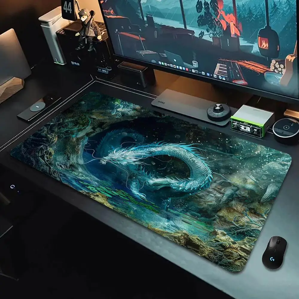 

Cyan dragon mousepad is made of washable rubber with anti-slip properties and is of high quality suitable for gamers