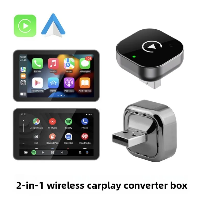 Adattatore wireless Carplay per Android IPhone Auto 2 in1 cablato a scatola AI wireless Connessione USB per Volvo Benz Mg Kia Chery VW