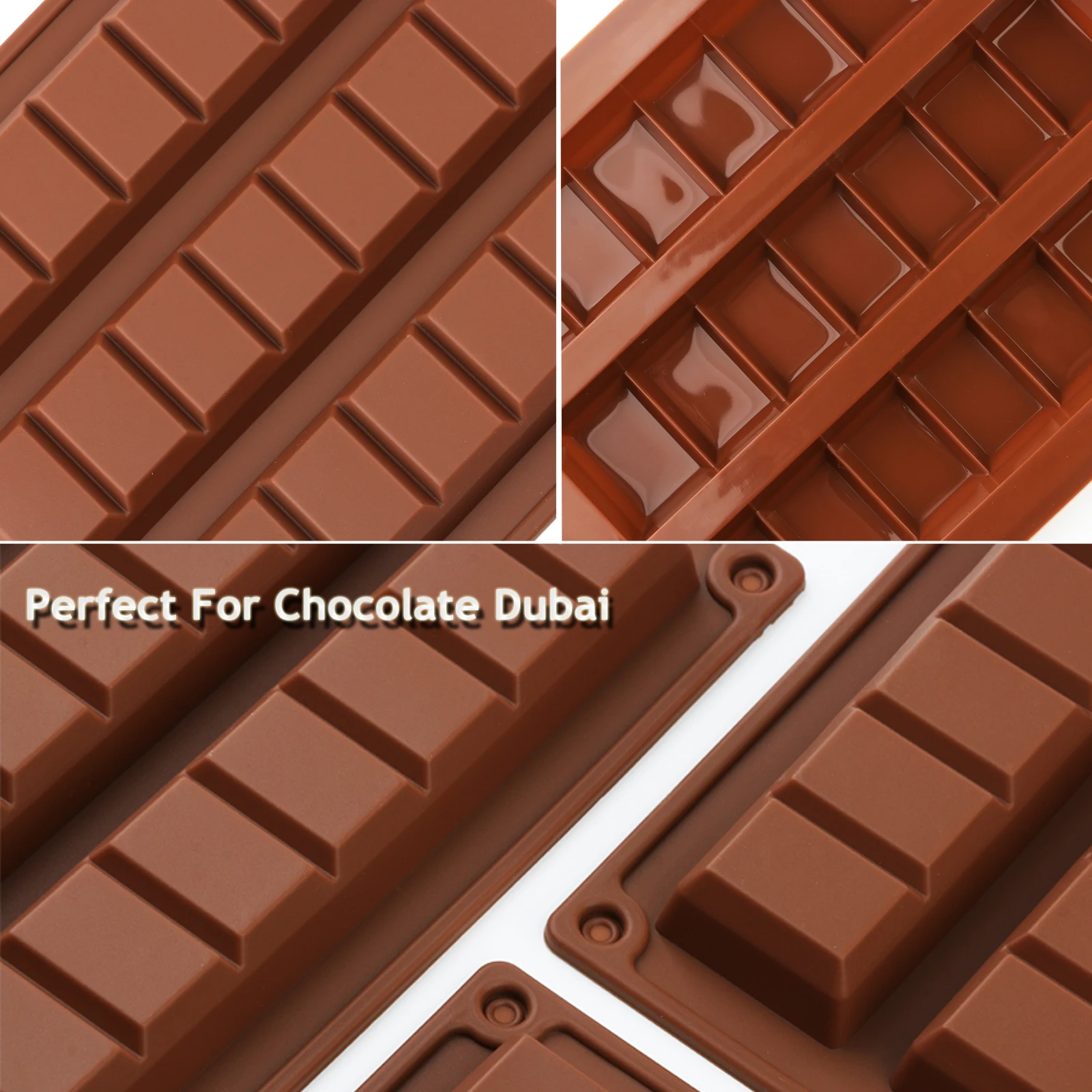 1pcs Silicone Dubai Block Chocolate Mold Deep 0.8Inch Thick Long Chocolate Energy Bars Pastries Baking - view 5