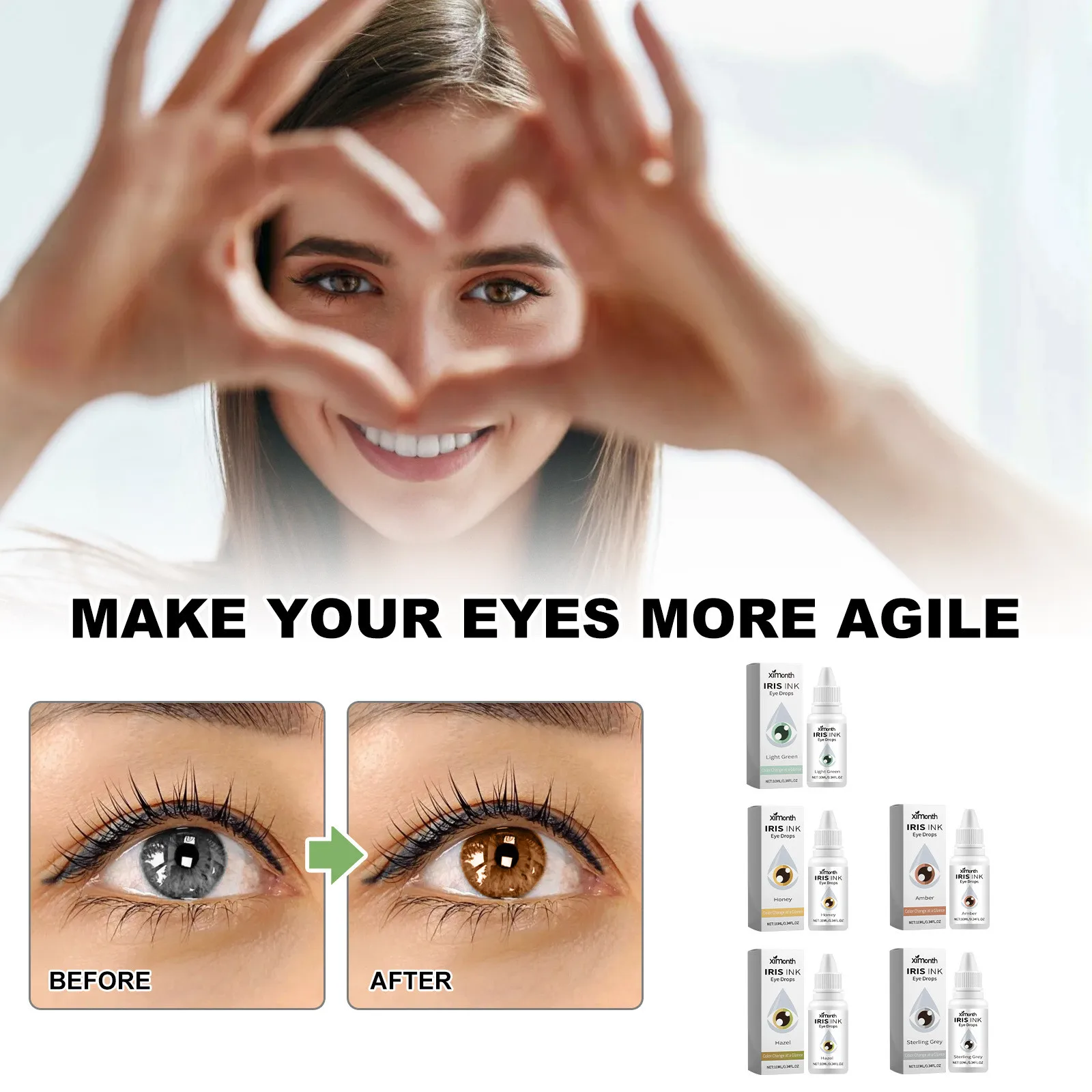 10ml Eye Color Changing Drops, Change Your Eye Color, Bright Your Eye Color Clean Relax Massage Swelling Sore Eye Care Gift