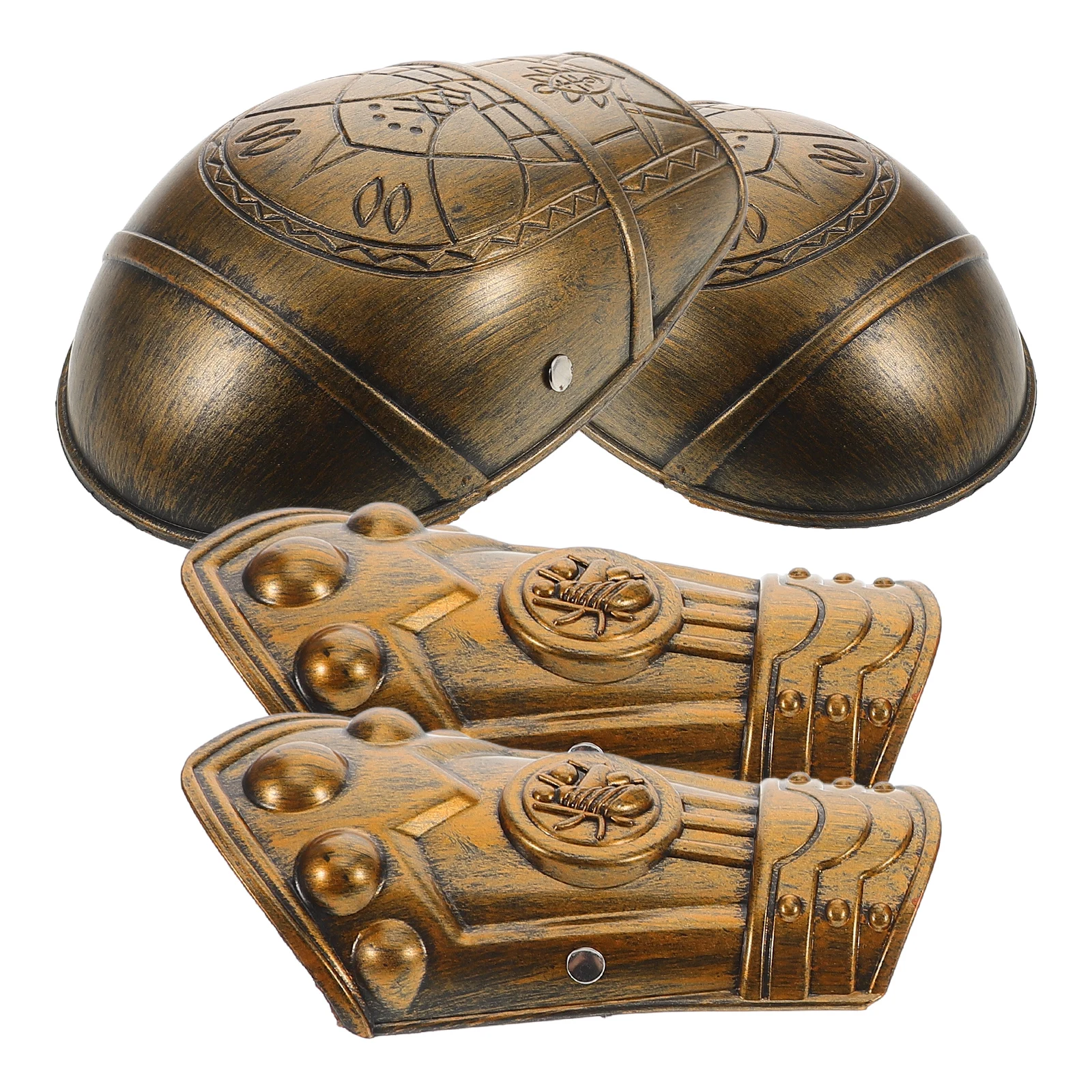 

Children Shoulder Accessories Light Brown Masquerade Halloween Vintage Arm Bracers Metal Armor Cosplay Medieval