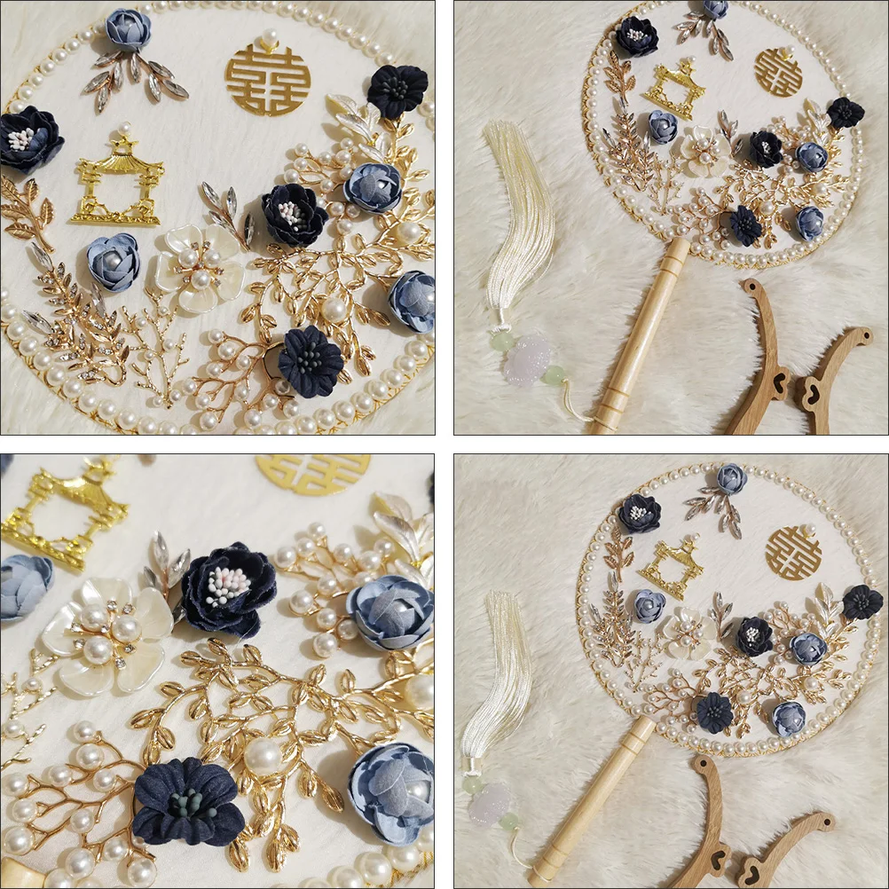 Round Bridal Fan Classic H Fan for Wedding Decor Gifts Stage Props Elegant Chinese Style Traditional Home Appliances