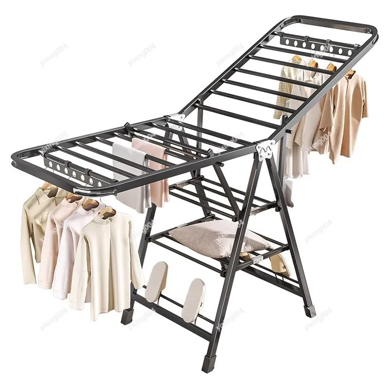 Foldable Clothes Drying Rack Multi‑Functional Indoor Outdoor Garment Holder For Laundry Quilt Storage