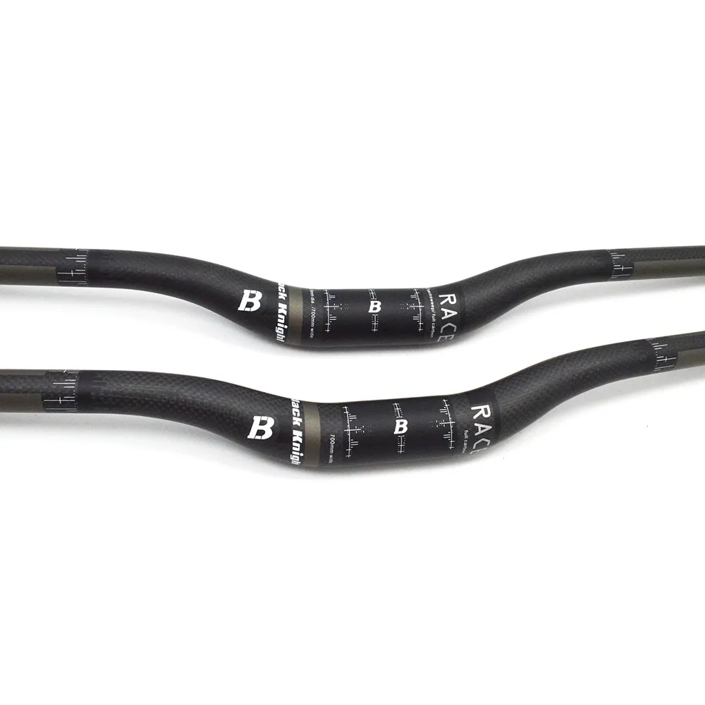 Black Knight Full Carbon Fiber Mountain Bicycle Handlebar, 35mm MTB Bike Riser Handlebars, Length 720 820mm,  Cycling Parts