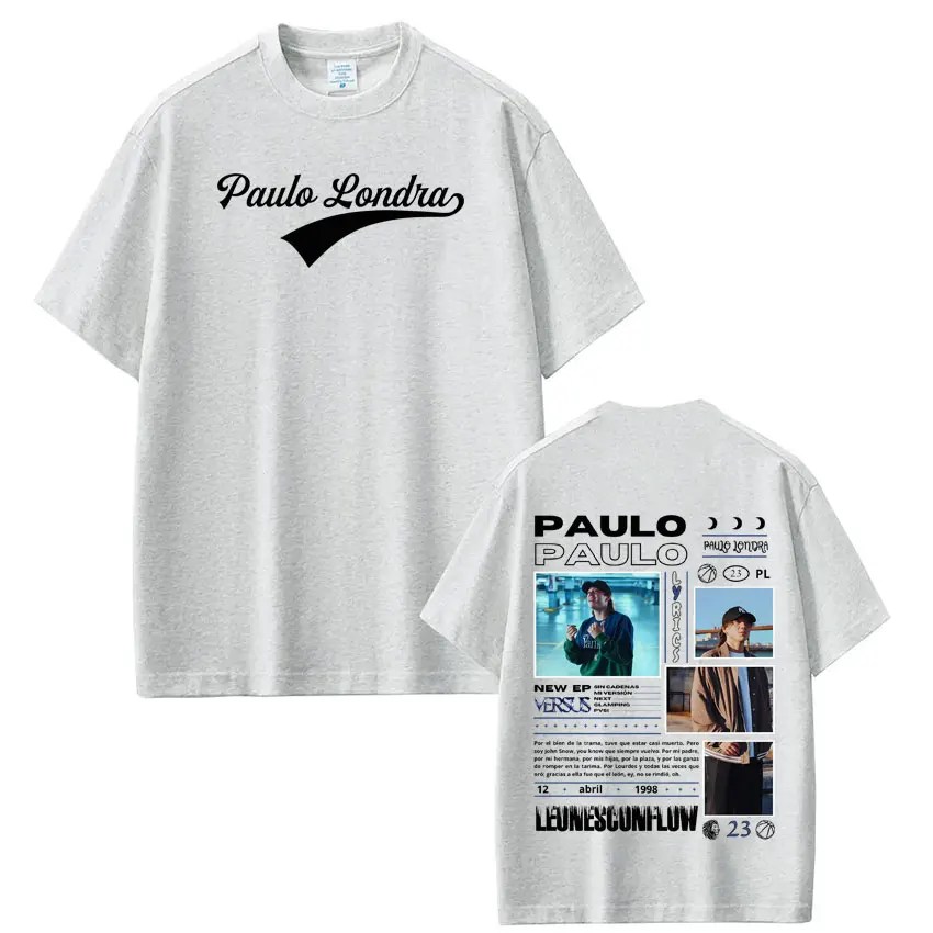 مغني الراب باولو لوندرا كلمات 2025 غطاء جولة المحملة الرجال النساء الهيب هوب تي شيرت الصيف 100% القطن موضة عادية شارع العليا تي شيرت
