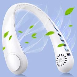 Portátil Hands Free Bladesess Fan, Ventilador de pescoço, 4000 mAh operado por bateria, ventilador pessoal Wearable, Leafless, recarregável, fone de ouvido