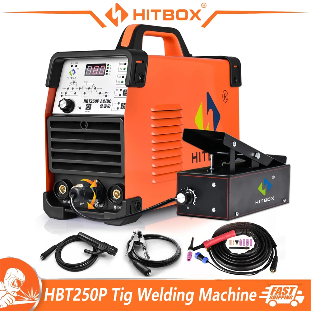 HITBOX AC/DC Aluminium Tig Welding Machine IGBT Inverter 2T/4T HF TIG/MMA ARC Stick Argon Precise Digital Pulse Welder HBT250P