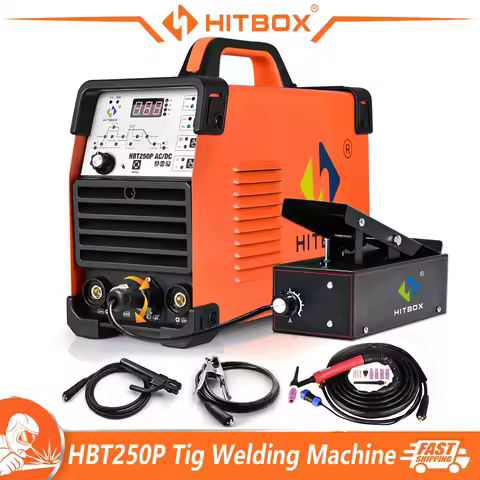 HITBOX AC DC 알루미늄 티그 용접기, IGBT 인버터, 2T/4T HF TIG/MMA 아크 스틱, 아르곤 정밀 디지털 펄스 용접기, HBT250P