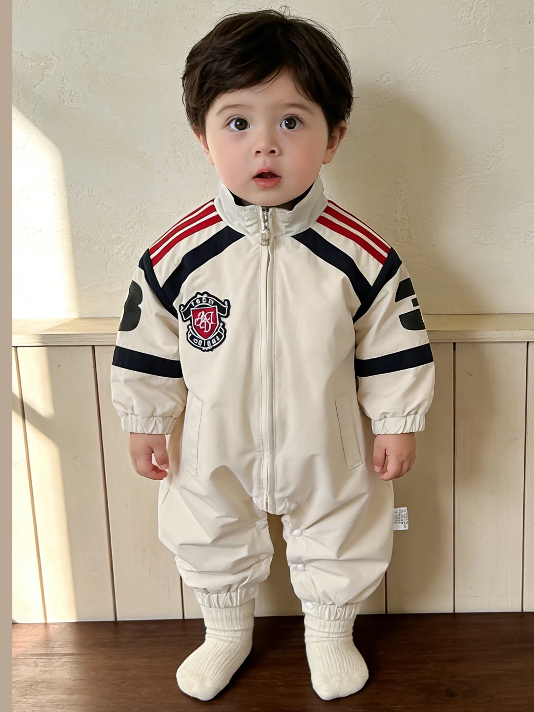 

Adorable Baby Rer Spring Autumn 2026 New Sle Boys Fce Outdoor Clothes Trendy Long Sve Zipper Closure Cotton Suit