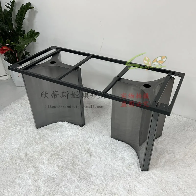 Stainless steel table legs with luxurious stone table feet Modern household rock plate table feet bracket with frame base