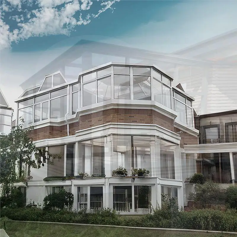 غرفة نوم زجاجية أوتوماتيكية، عملية يدوية، دفيئة للمنزل والحديقة والأنشطة الخارجية، هيكل من الألومنيوم لغرفة الشمس #2