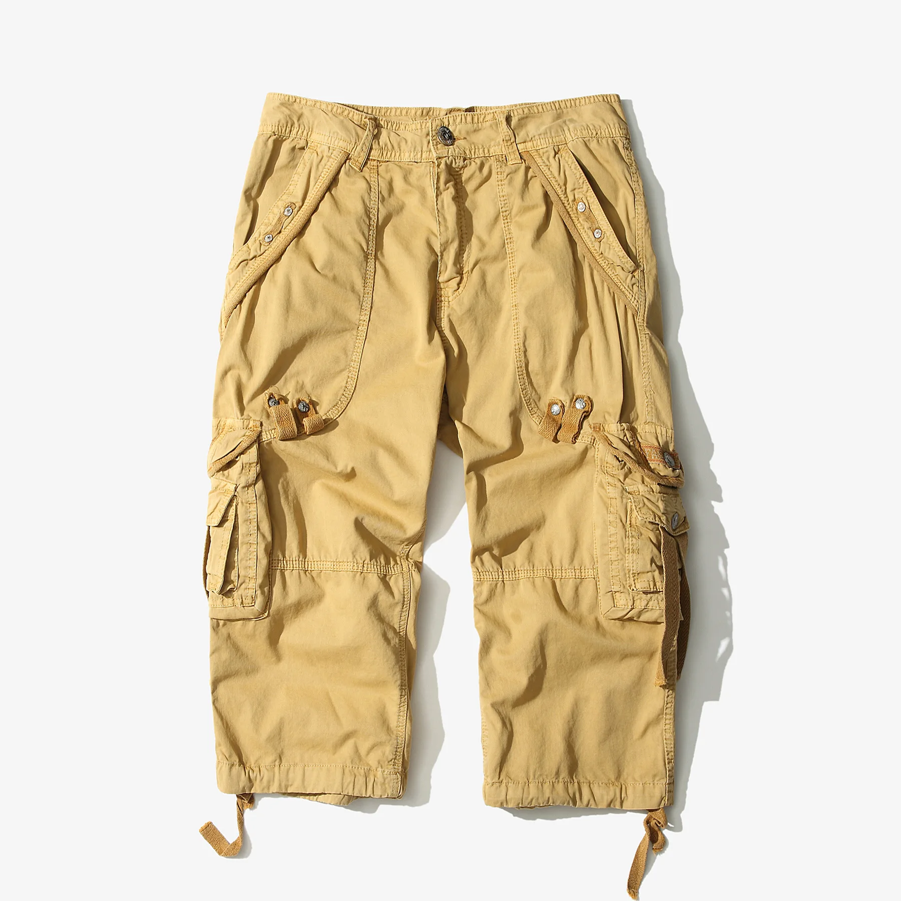 Men Summer Cargo Shorts Multi-Pocket Casual Cotton Capri Pants 2023 Military Tactical Joggers Short Pants Classic Loose Shorts