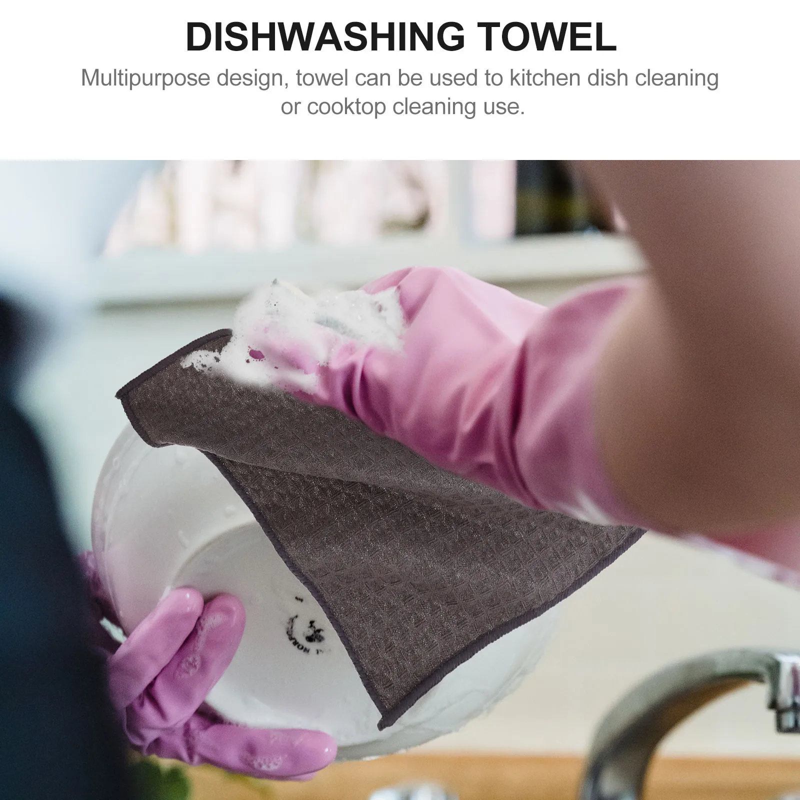 

6Pcs Kitchen Washing Towel Soft Ultrafine Edge Dish Cloths Multipurpose Oil Resistant