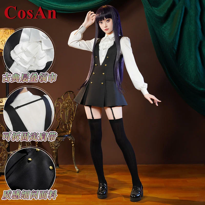 

CosAn Hot Anime Demon fox Shirakiin Riricho Cosplay Costume School Halloween Game Dance Role Play Black Maid